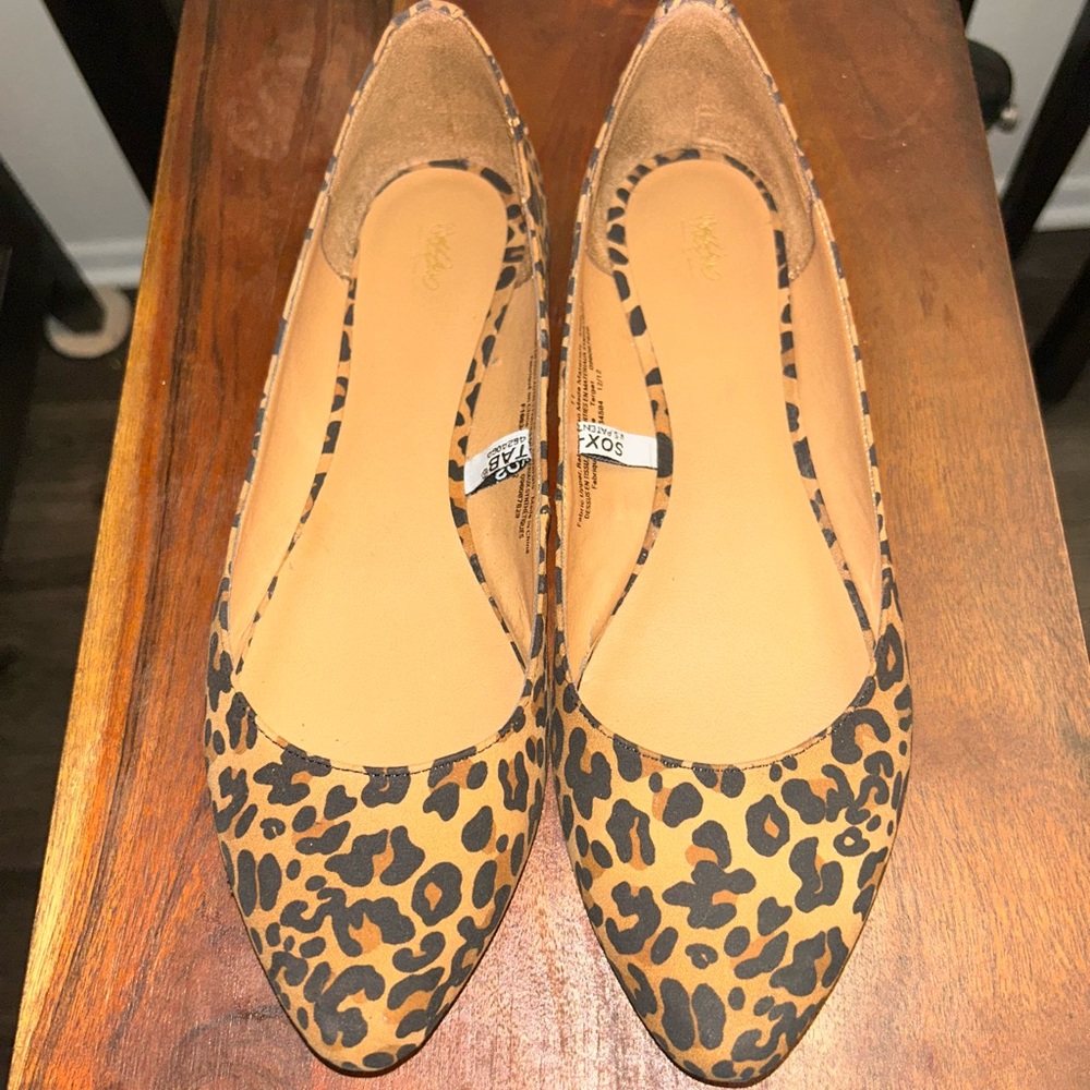 Massimo Leopard Print Flats Sz 11